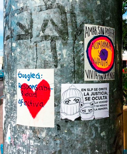 Fig. 2. Ejemplos de paste up de Gr&aacute;fica X Morritas en San Luis Potos&iacute;. A&ntilde;o
2019.