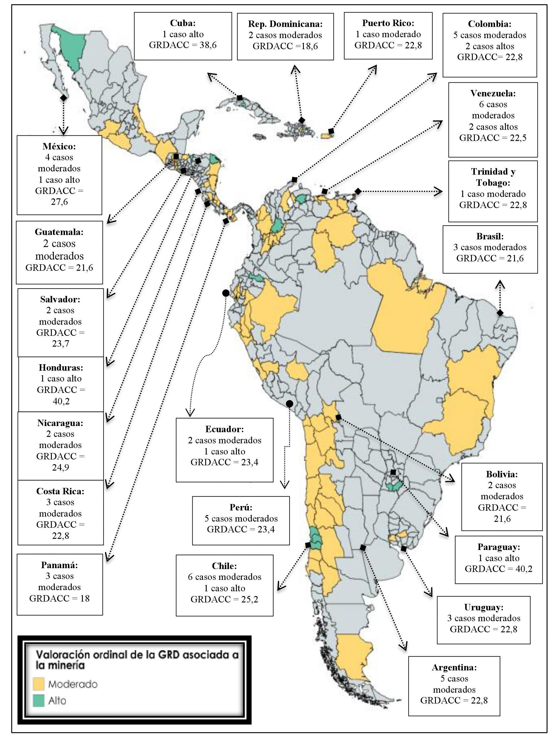 Figura 4. Geo-localización de las valoraciones sobre el índice de
GRDACC